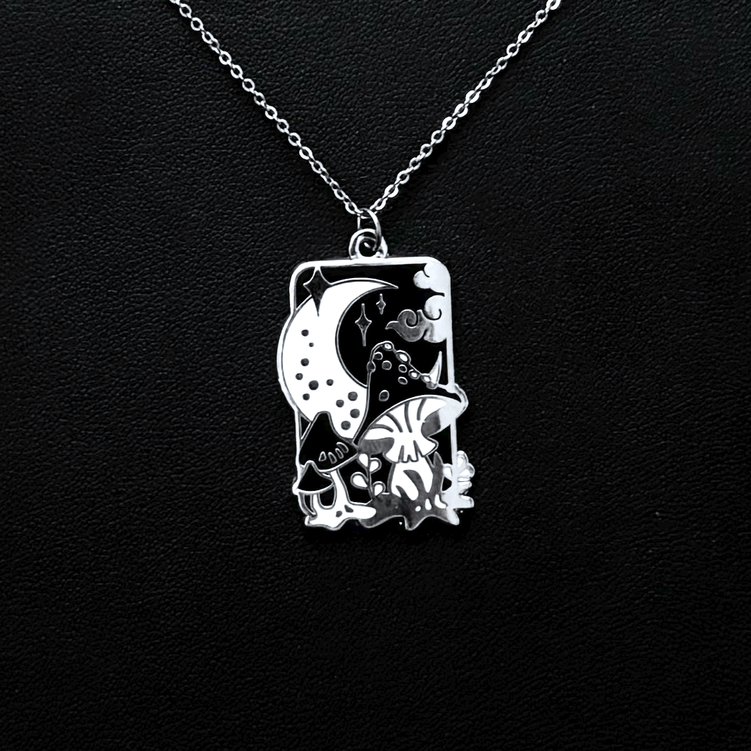 Magic Mushroom Pendant  | Enamel Necklace